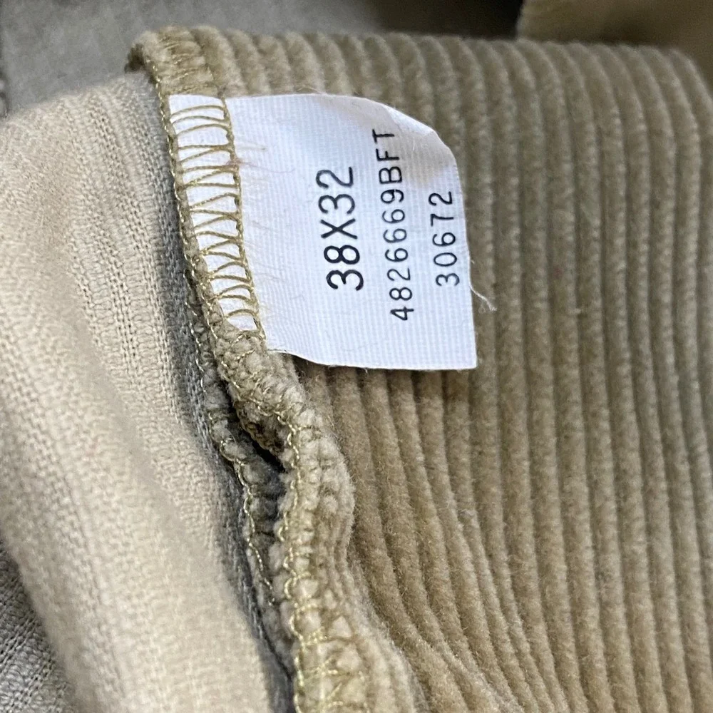 VTG Polo Ralph Lauren Cargo Pants Mens 38x32 Corduroy Tan Military Straight Leg